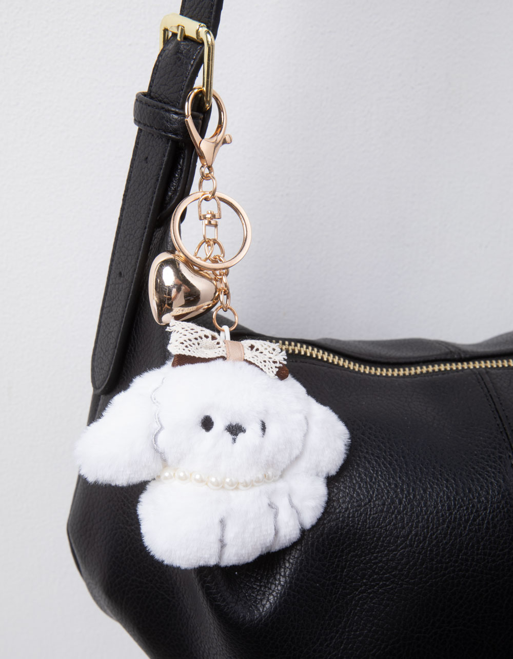 FULL TILT Plush Dog Bag Charm - WHITE