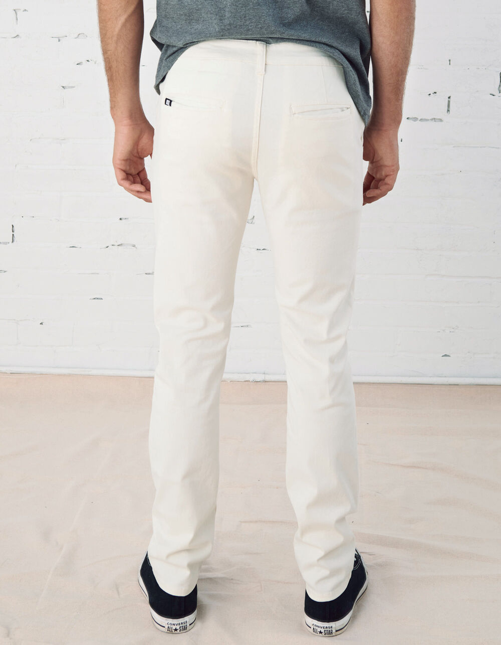 RSQ Mens Slim Off White Chinos image number 3