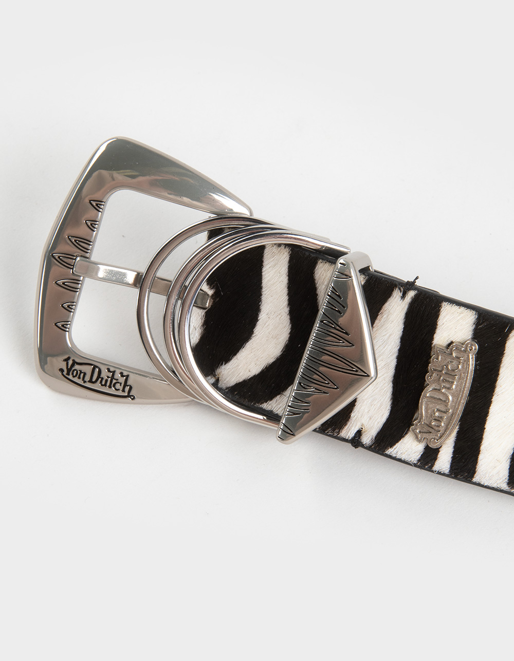 VON DUTCH 38mm Womens Leather Belt - BLK/WHT