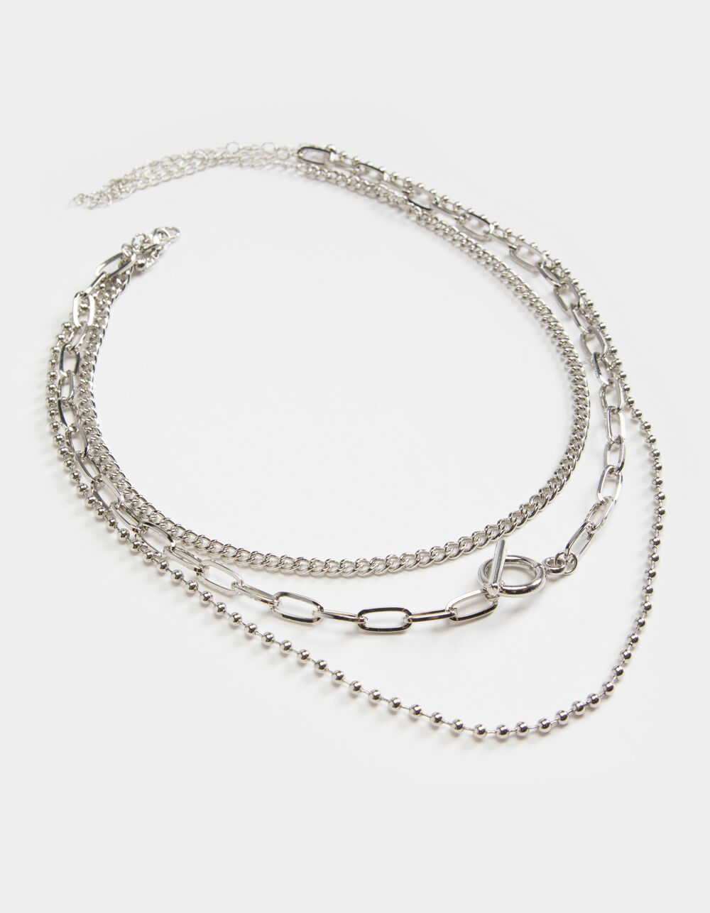 FULL TILT Layered Ball & Toggle Necklace - SILVER | Tillys