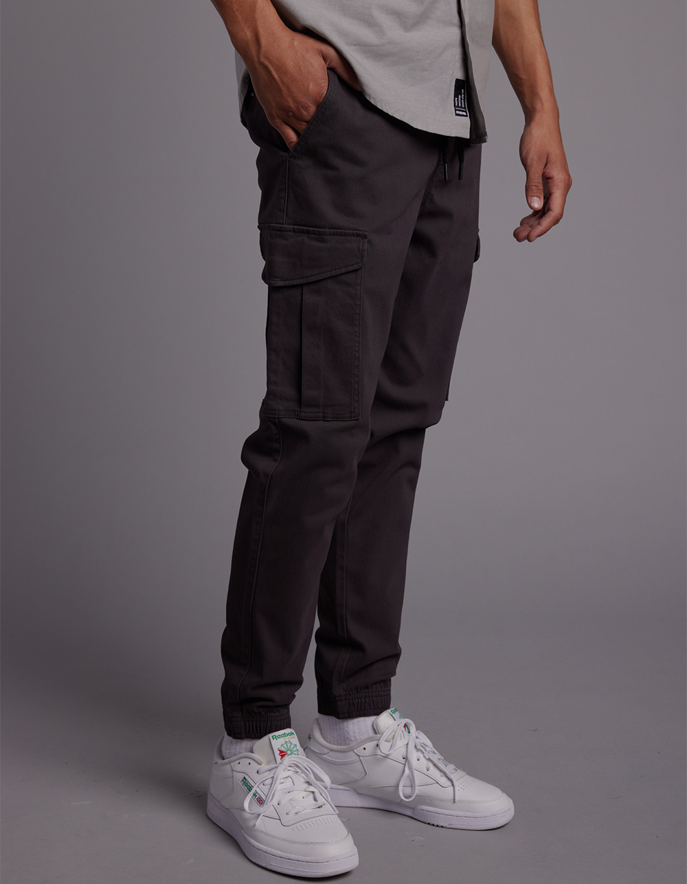 RSQ Mens Twill Cargo Jogger Pants - WASHED BLACK | Tillys