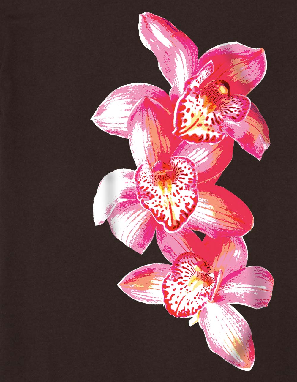 FLOWER Orchid Trio Unisex Tee - CHOCOLATE