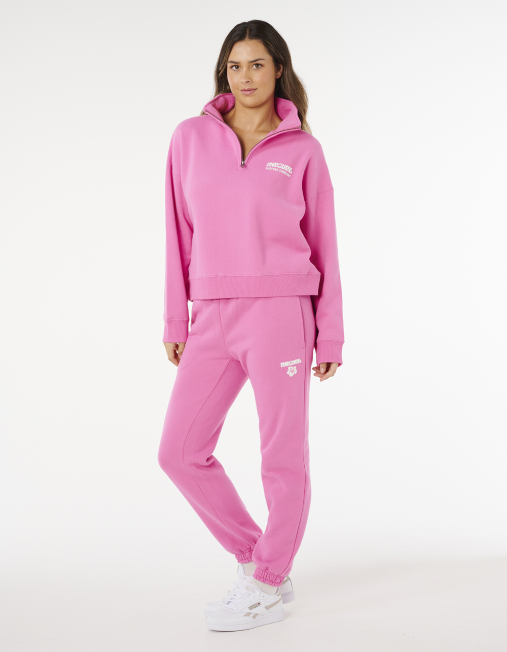 RIP CURL Surf Puff Womens 1/4 Zip - HOT PINK