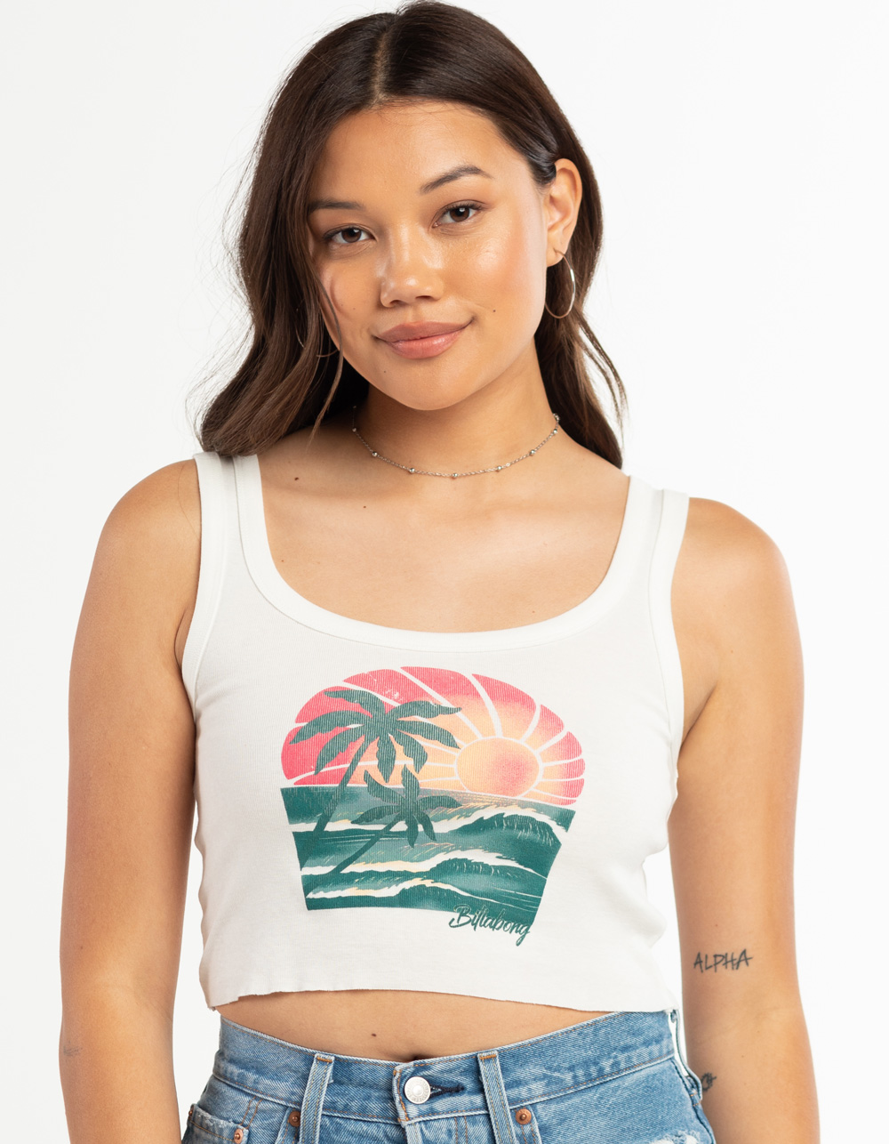 BILLABONG Way Out Womens Crop Tank Top WHITE Tillys