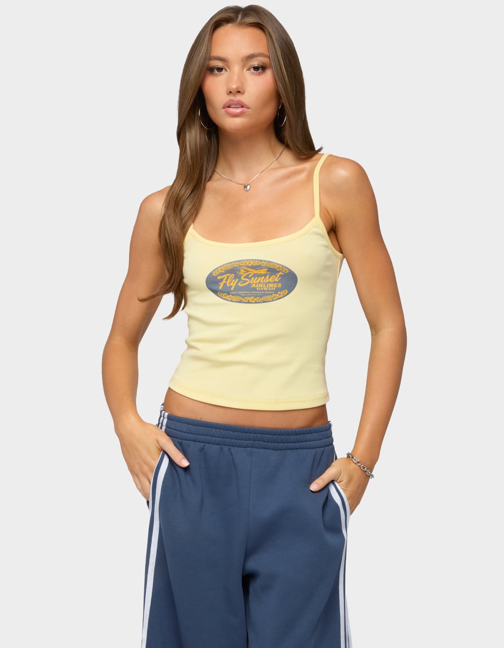 EDIKTED Hawaii Airlines Tank Top - YELLOW
