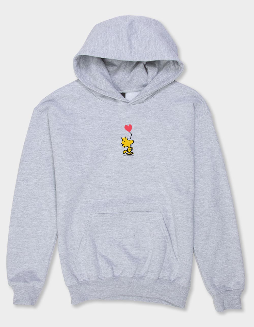 PEANUTS Woodstock Balloon Heart Unisex Kids Hoodie - HEATHER GRAY