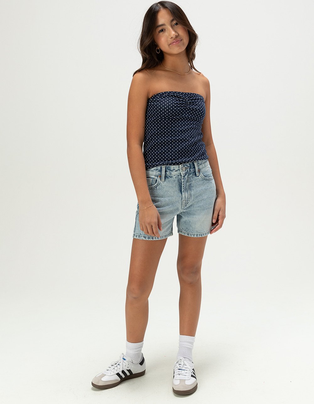 RSQ Girls Midi Shorts - LIGHT WASH