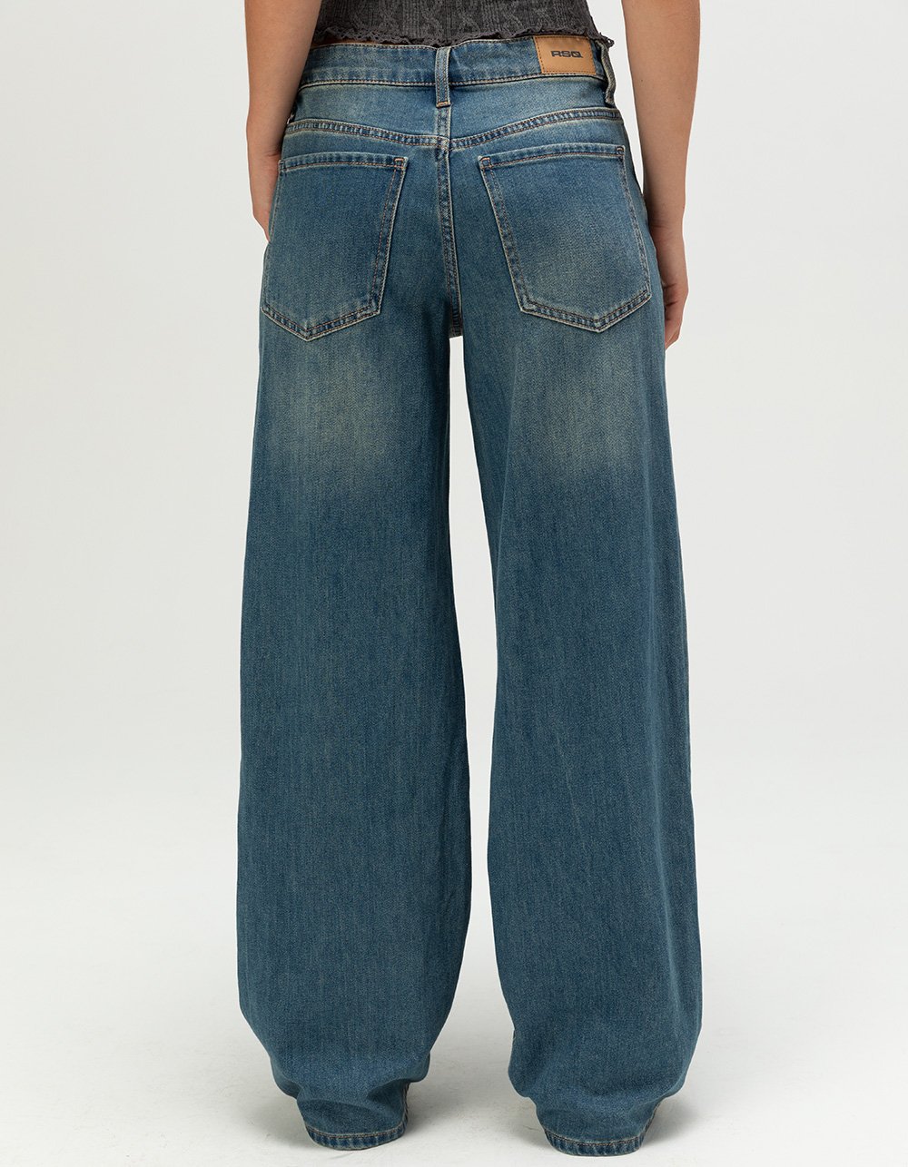 RSQ Womens Mid Rise Wide Leg Jeans - TINTED DENIM