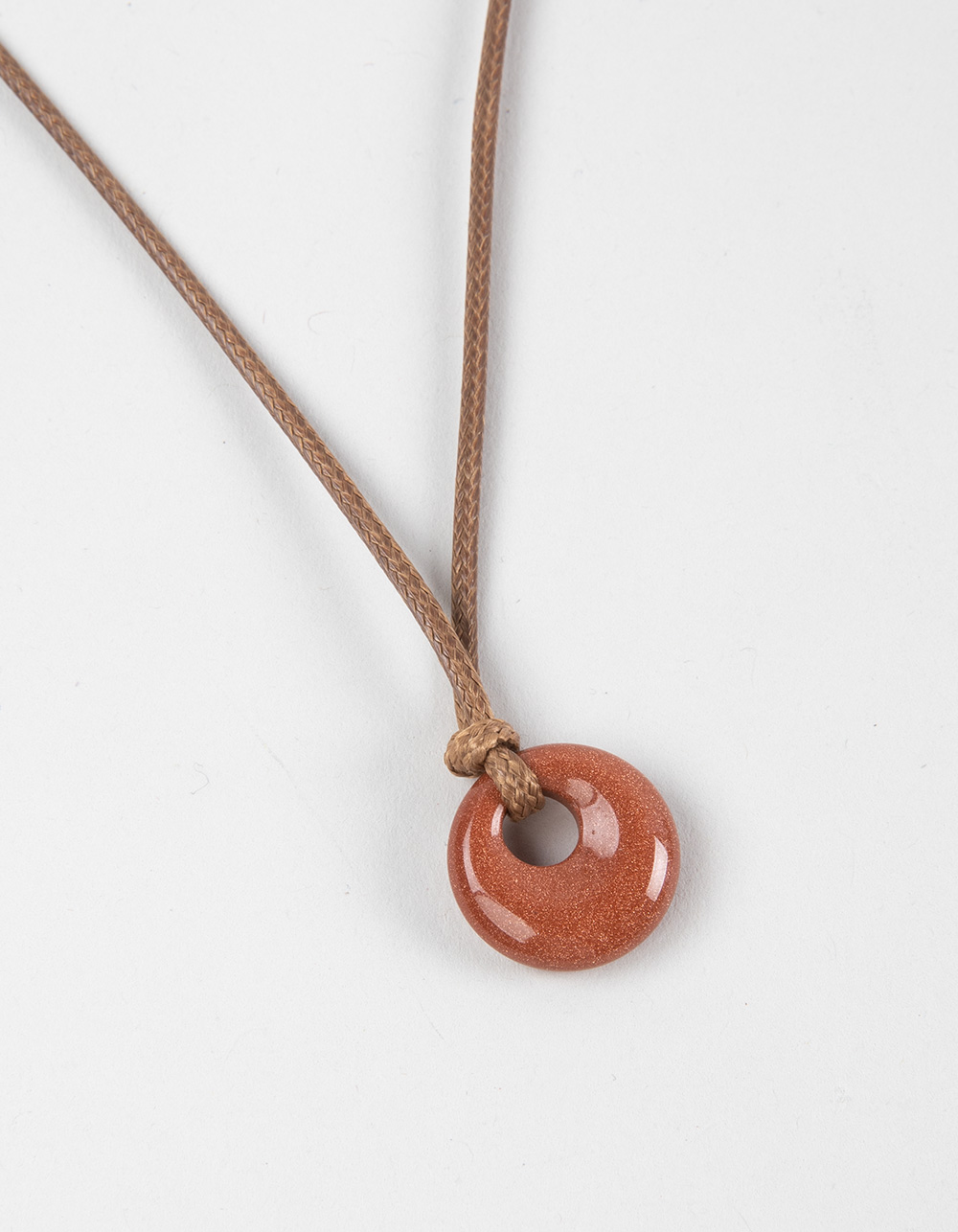 FULL TILT Acrylic Corded Circle Necklace - BROWN