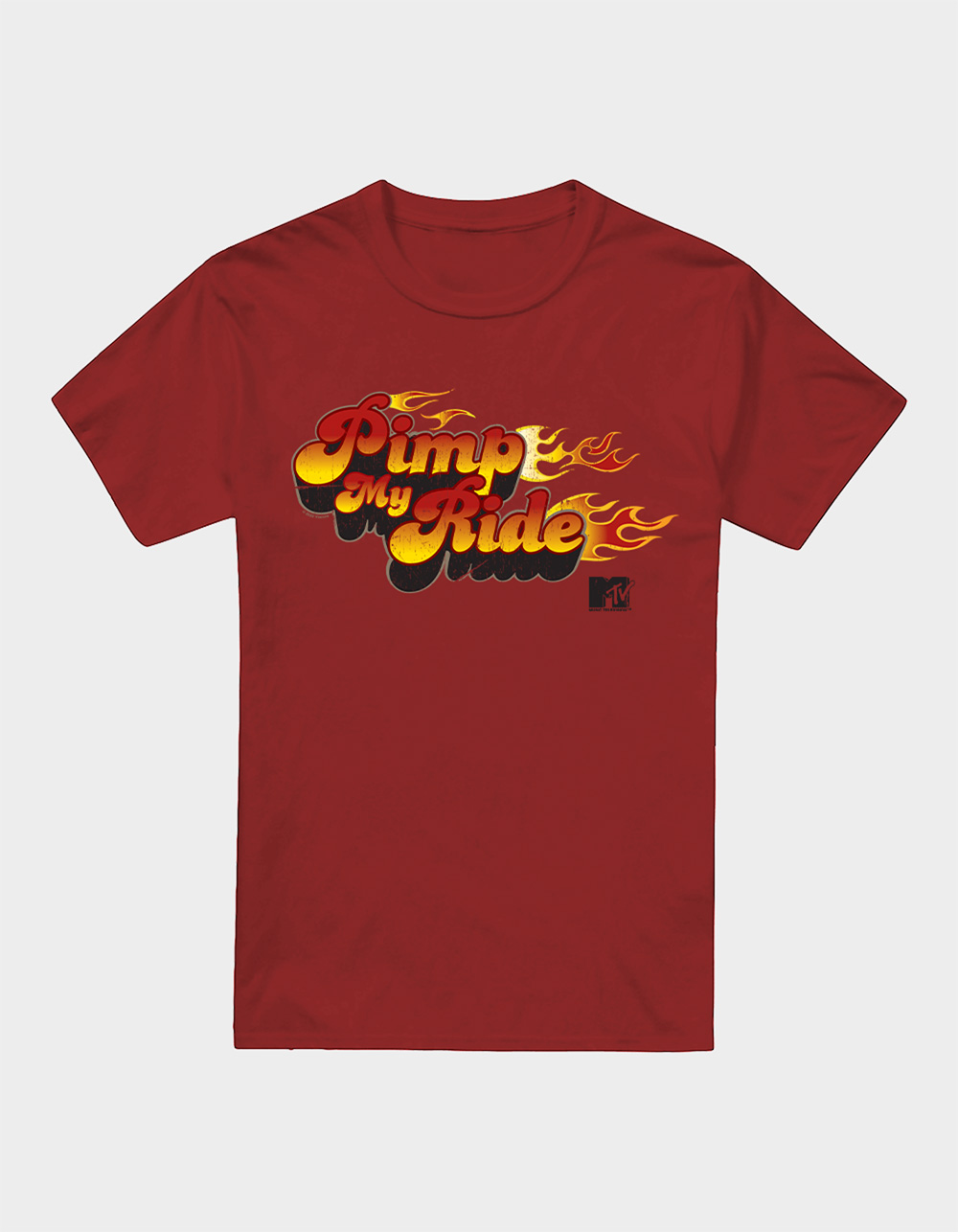 PIMP MY RIDE Fire Gradient Logo Mens Tee - CARDINAL