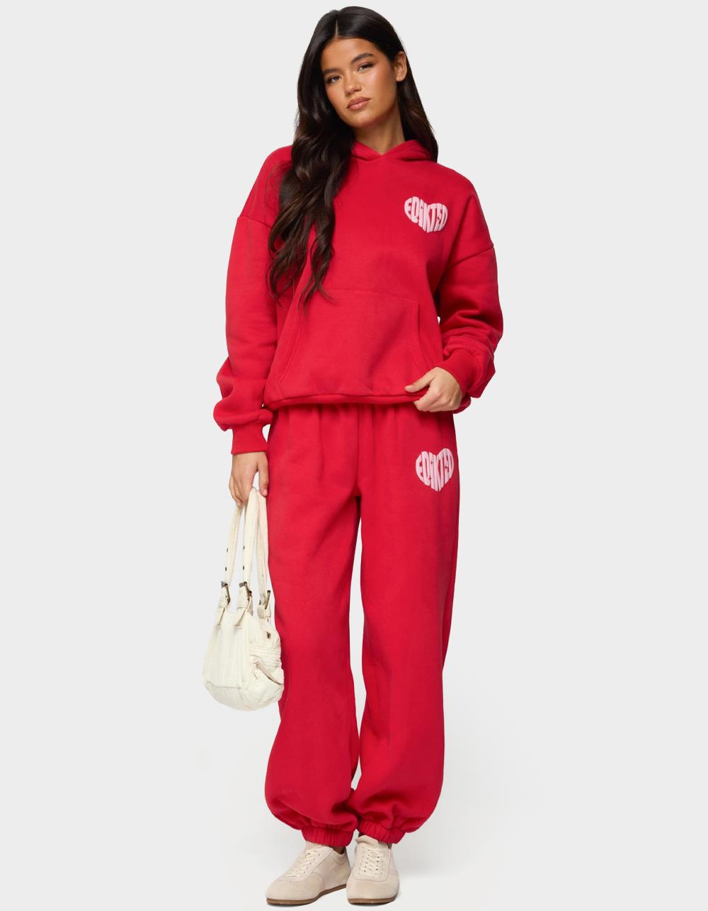 Edikted Major Love Sweatpants - RED