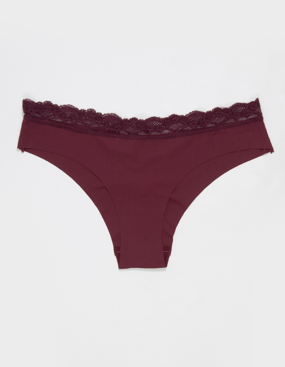 FULL TILT Lasercut Lace Waist Cheeky Panties - BURGUNDY