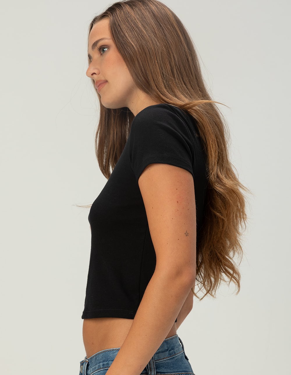 WEST COAST CHOPPERS Leopard Fill Womens Baby Tee - BLACK