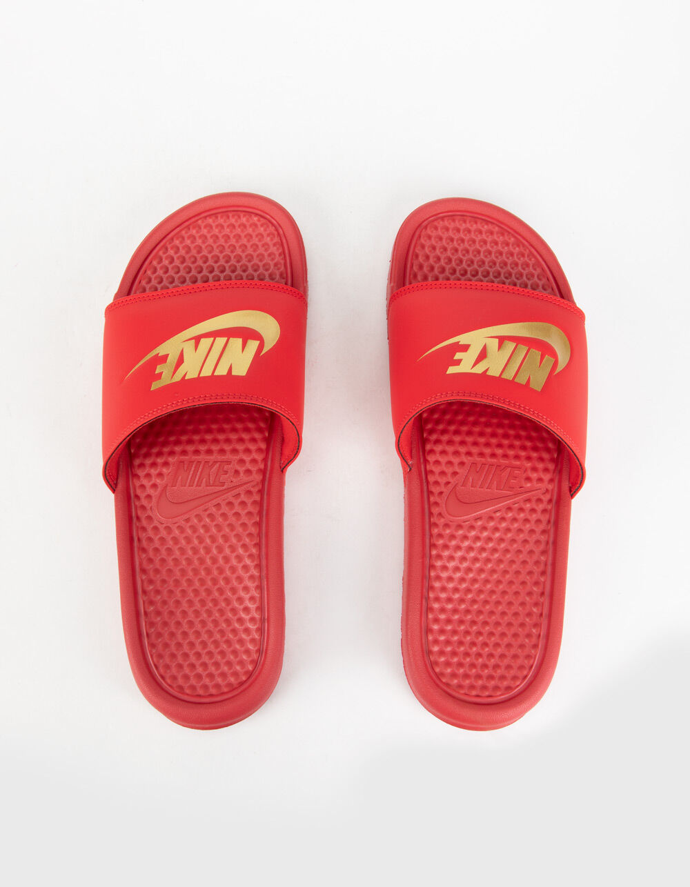 NIKE Benassi JDI Mens Red Slide Sandals image number 4