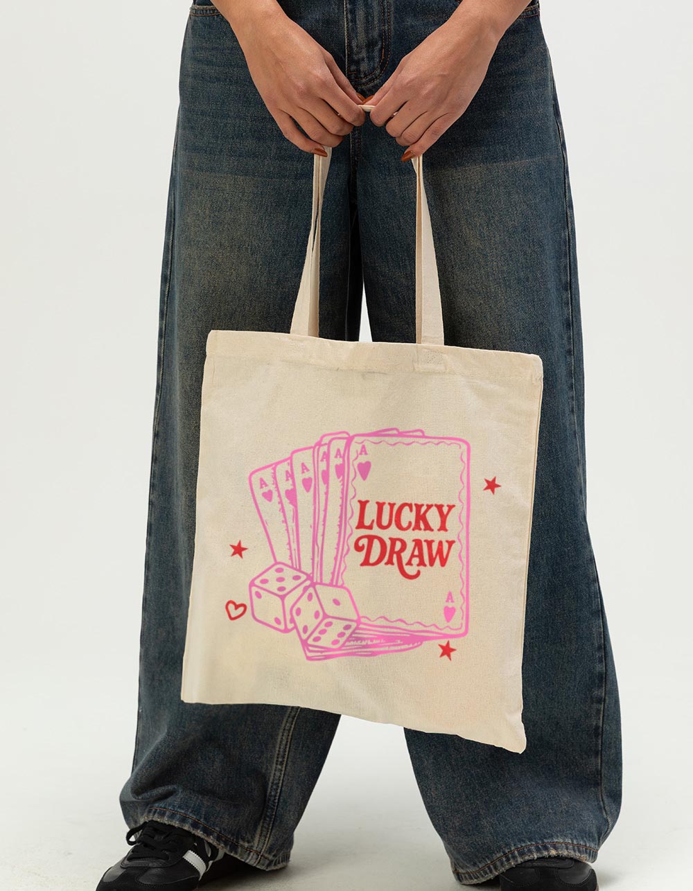 LUCK Lucky Draw Cards Unisex Tote Bag - NATURAL