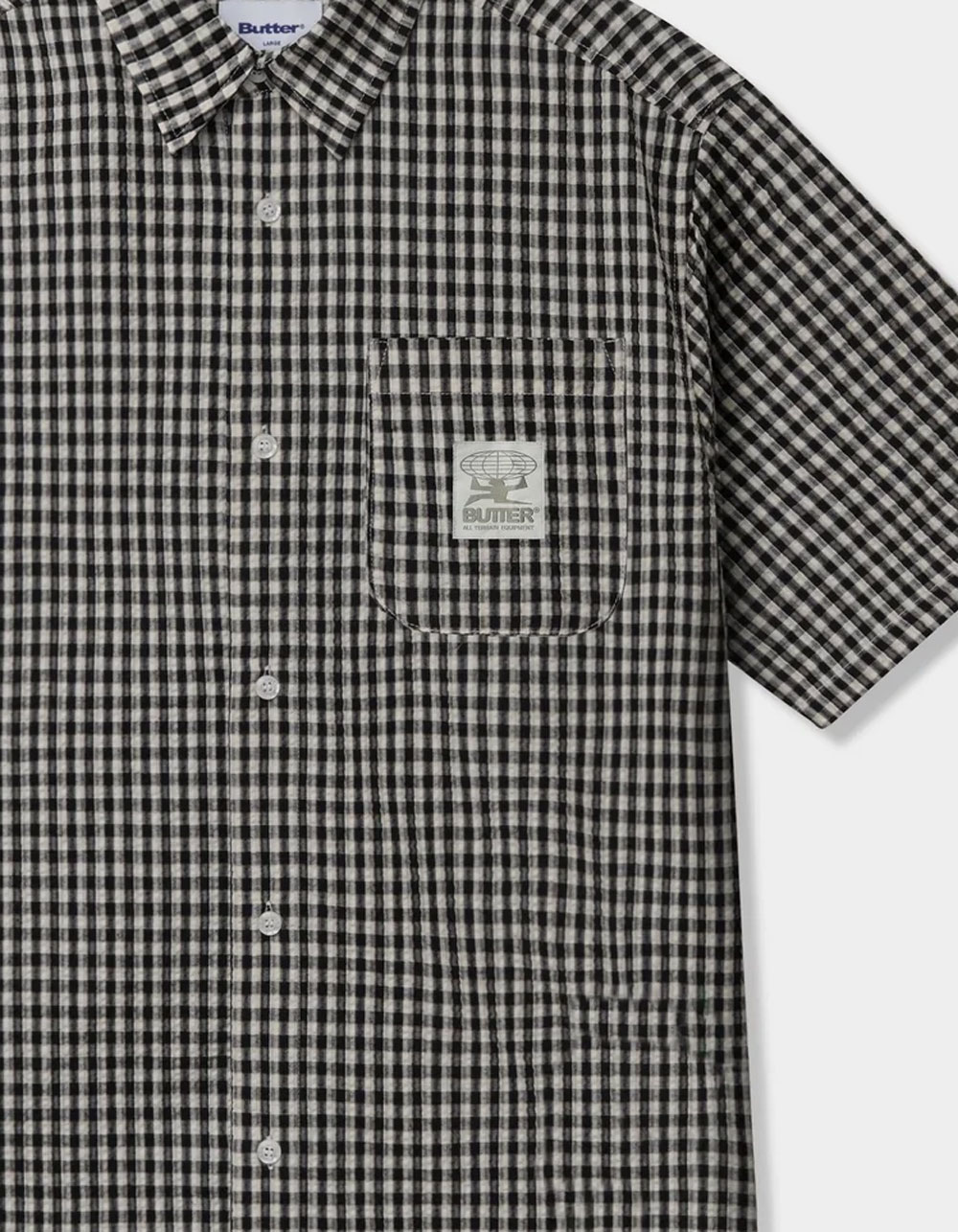 BUTTER GOODS Equipment Mens Button Up Shirt - BLK/WHT
