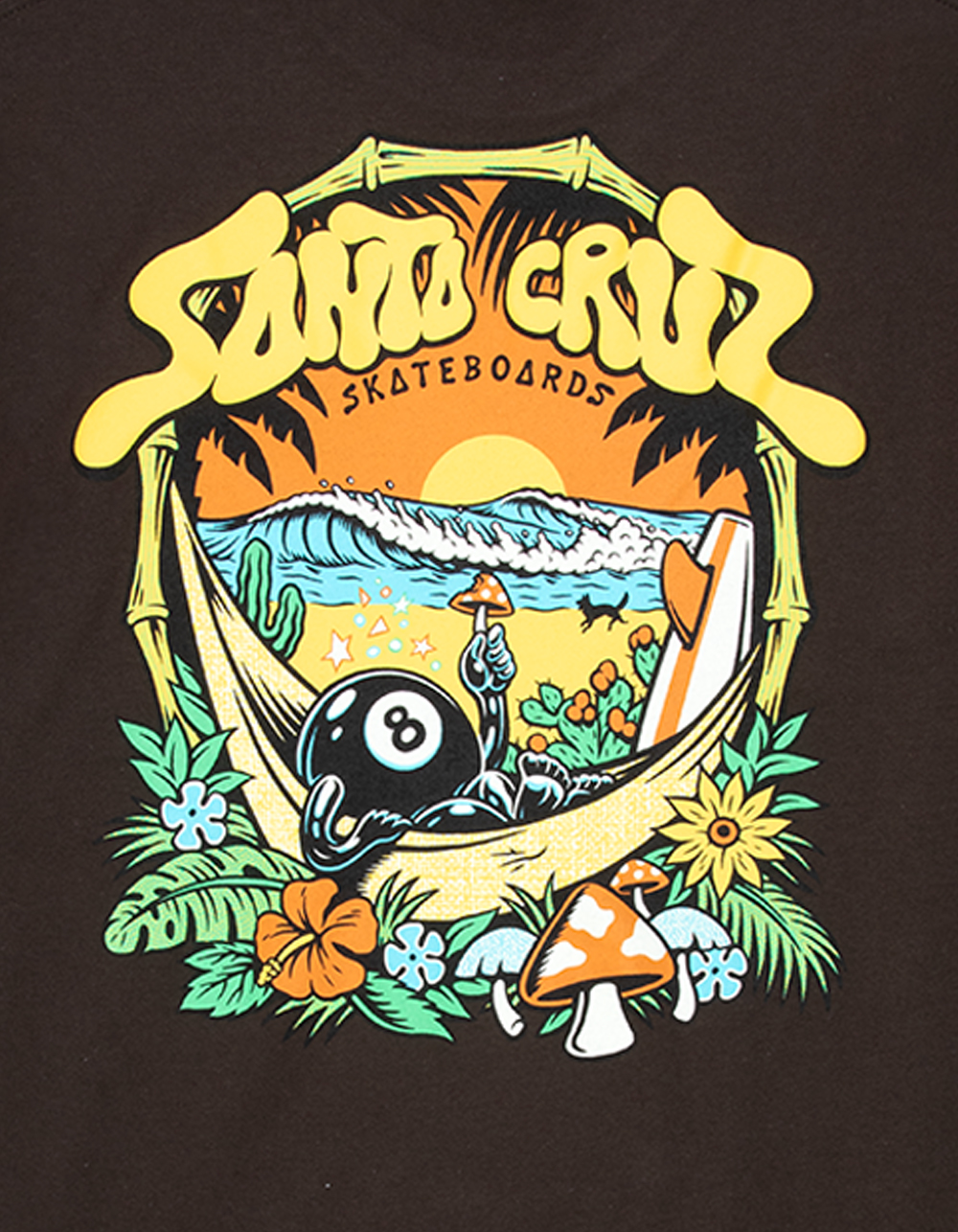 SANTA CRUZ Winkowski 8 Ball Mens Tee - BROWN