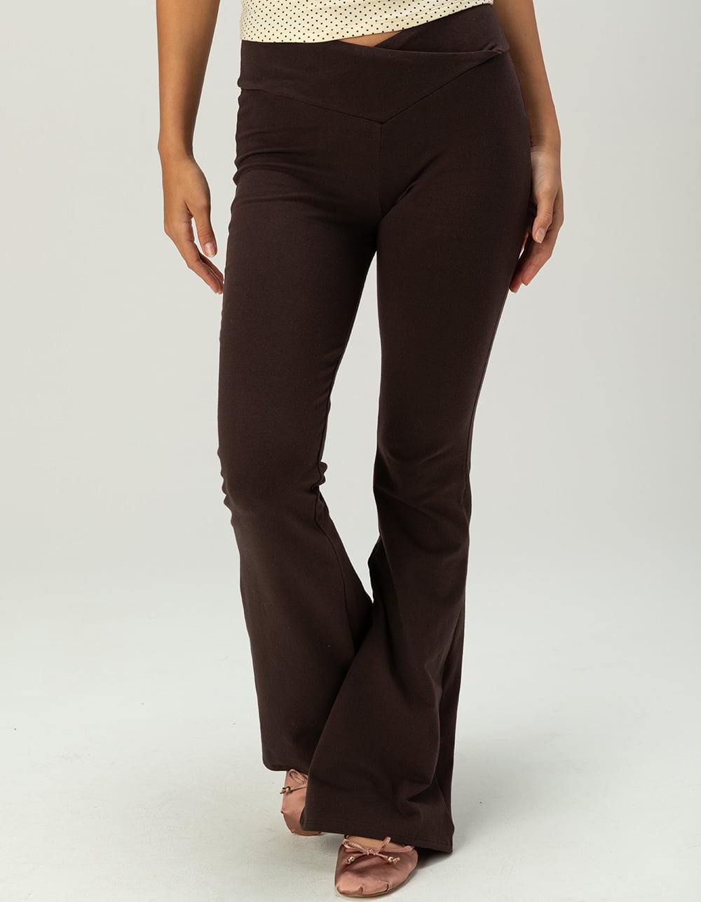 TILLYS Womens Crossover Flare Pants