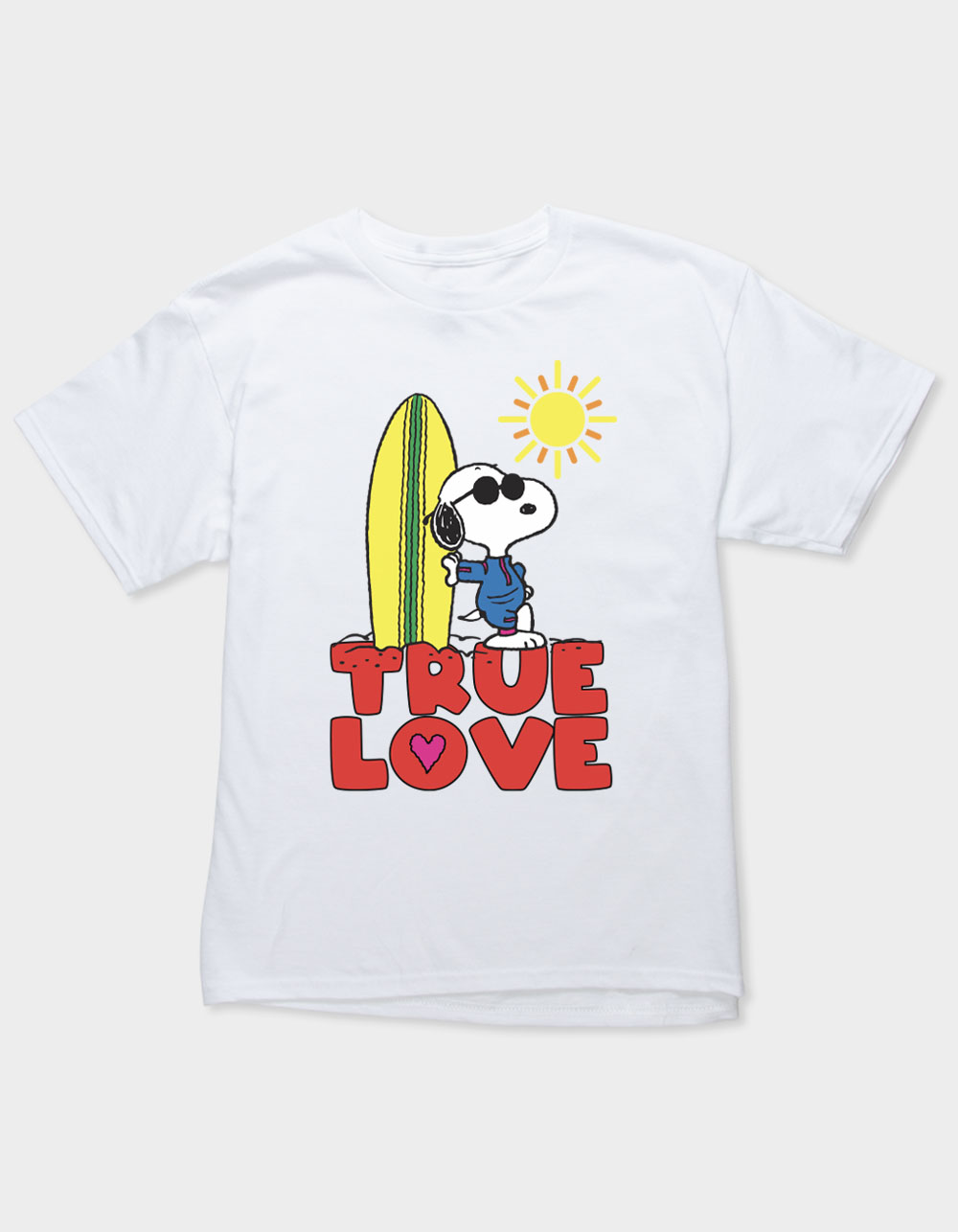 PEANUTS True Love Surf Unisex Kids Tee - WHITE