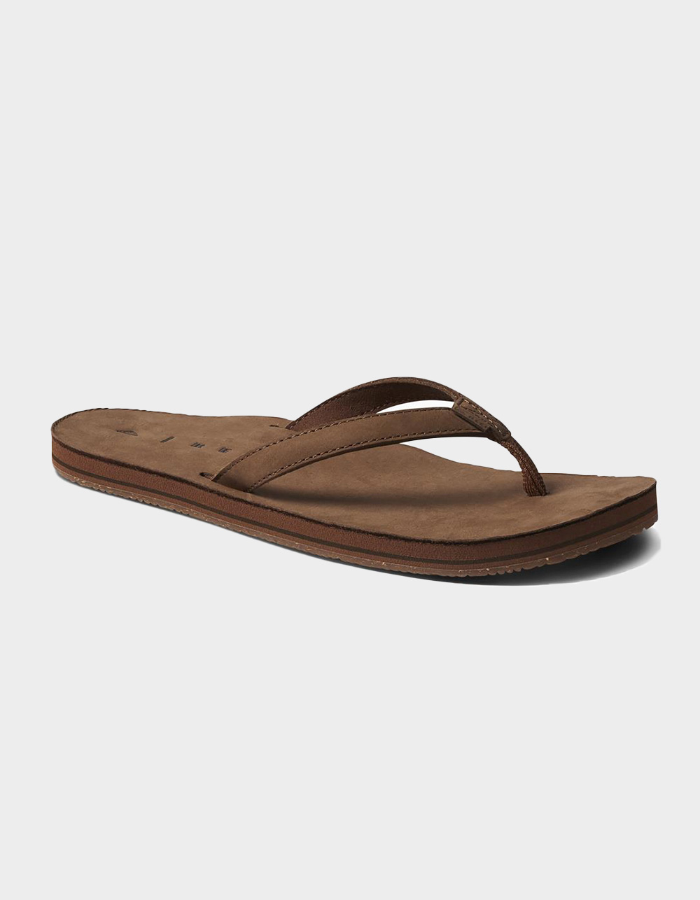 REEF Solana Leather Womens Flip Flops - BROWN