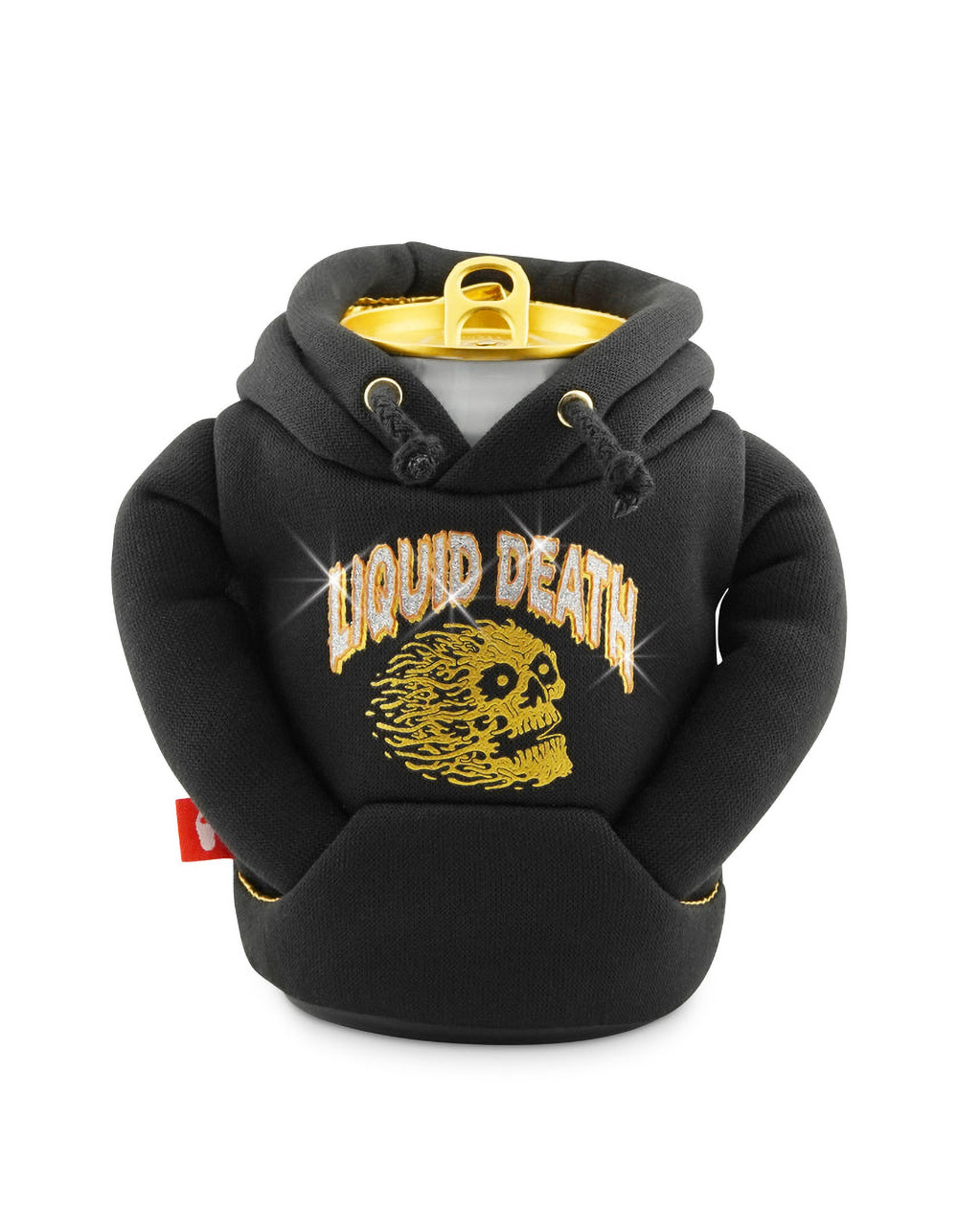 PUFFIN DRINKWEAR x Liquid Death Drip Hoodie 12-16 oz Bottle & Can Cooler - BLACK