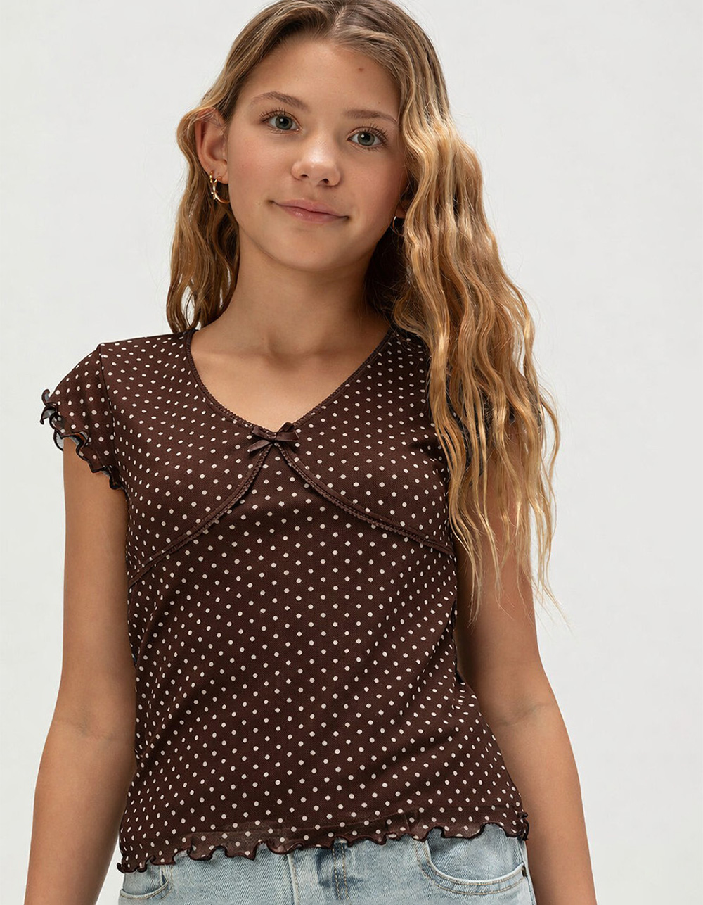 RSQ Girls Polka Dot Mesh Top