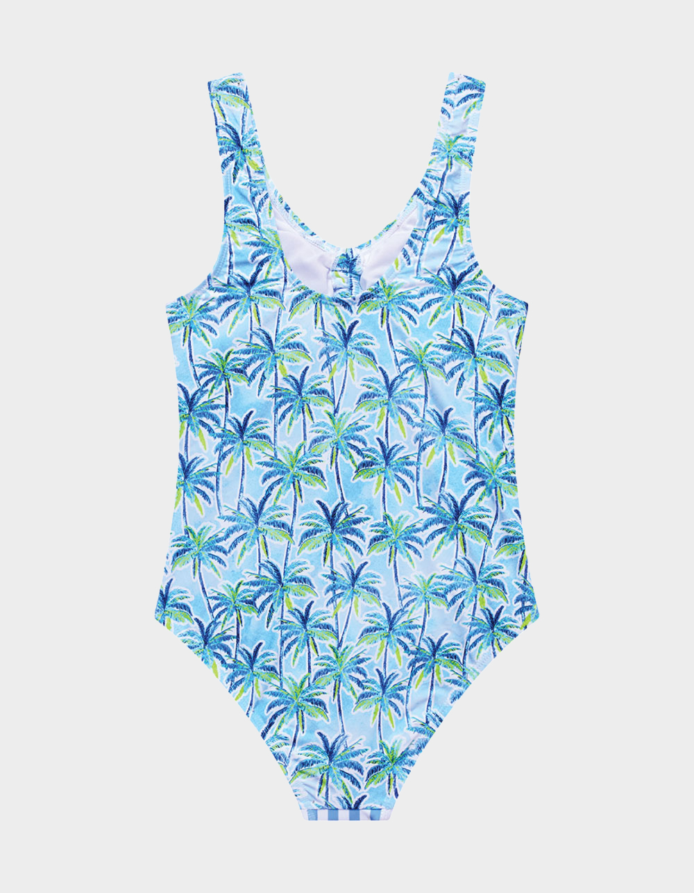 BEACH LINGO Palm Paradise Cutout Girls One Piece Swimsuit - BLUE