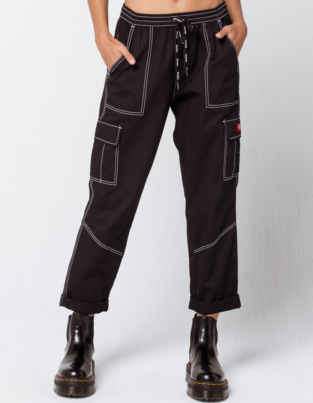 DICKIES Crop Cargo Pants BLACK Tillys