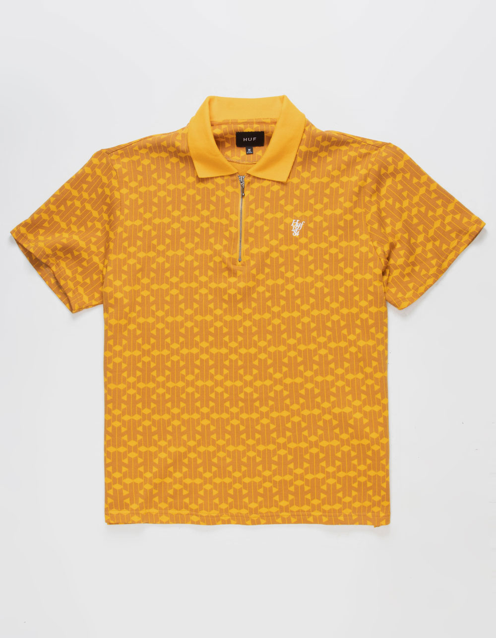 HUF Paradox Mens Zip Polo Shirt - GOLD - XXL | Tillys