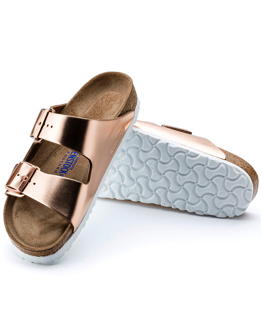 BIRKENSTOCK Arizona Soft Footbed Womens Metallic Copper Sandals - COPPER |