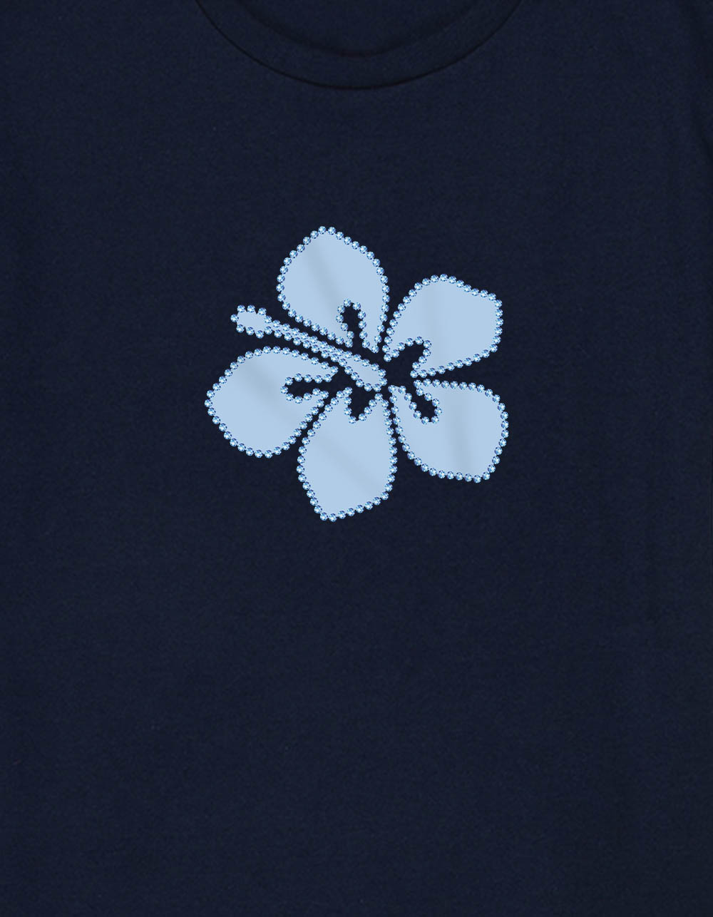 HIBISCUS Studded Outline Girls Tee - NAVY