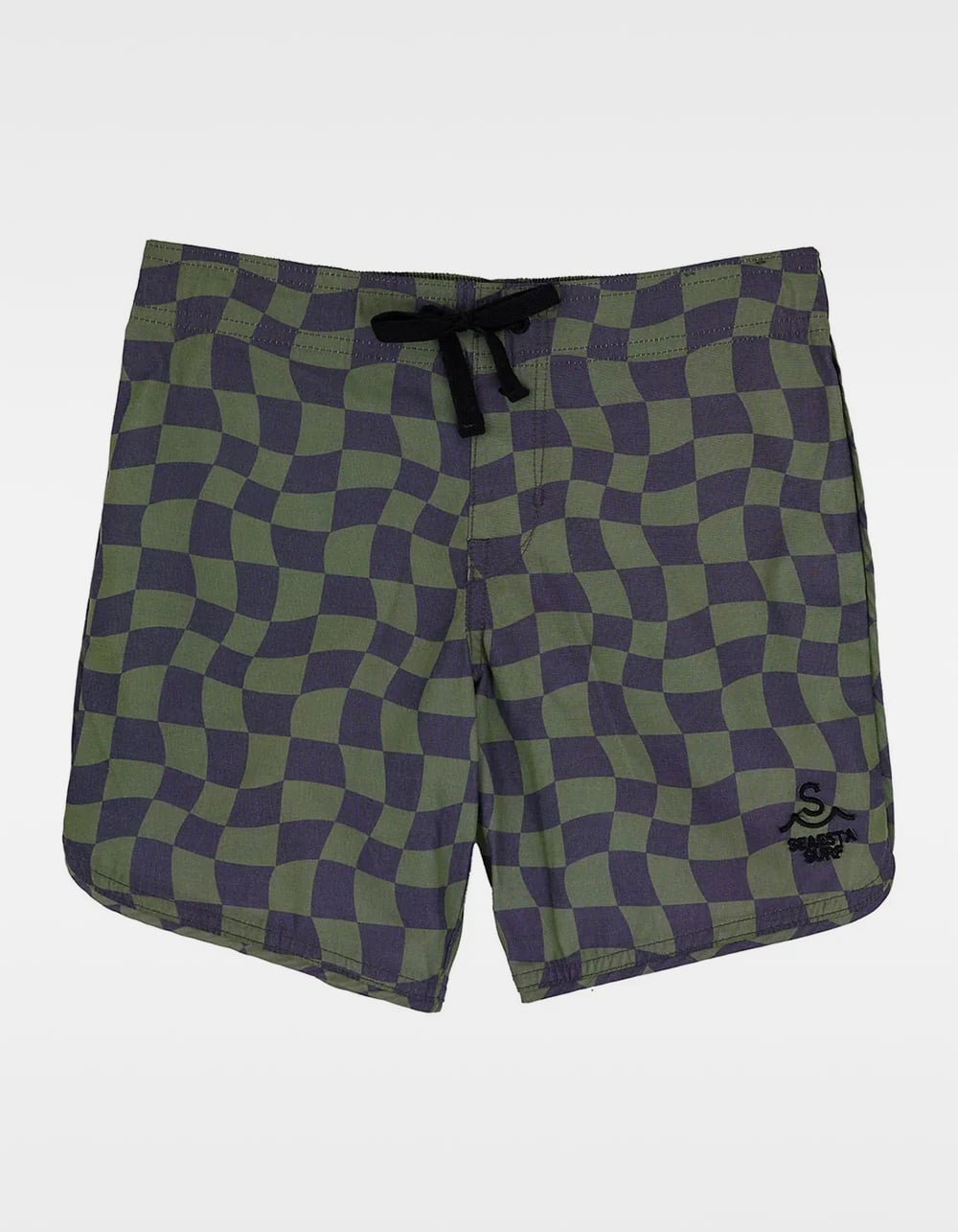 SEAESTA SURF Wavy Checks Boys Boardshorts - GREEN COMBO