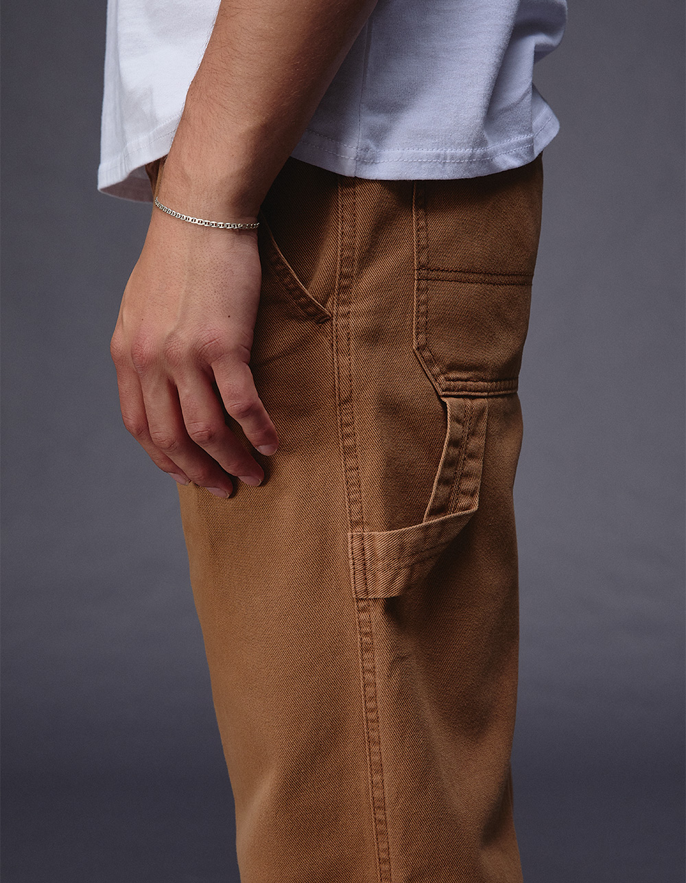 RSQ Mens Straight Fit Pull On Carpenter Pants - TOFFEE