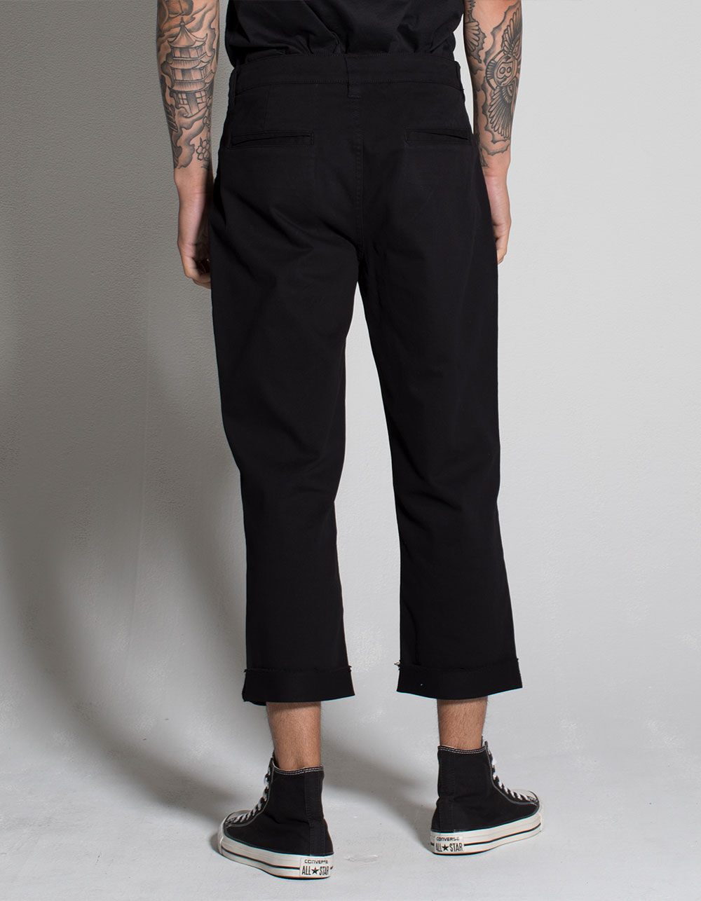 RSQ Straight Cropped Black Mens Chino Pants image number 3