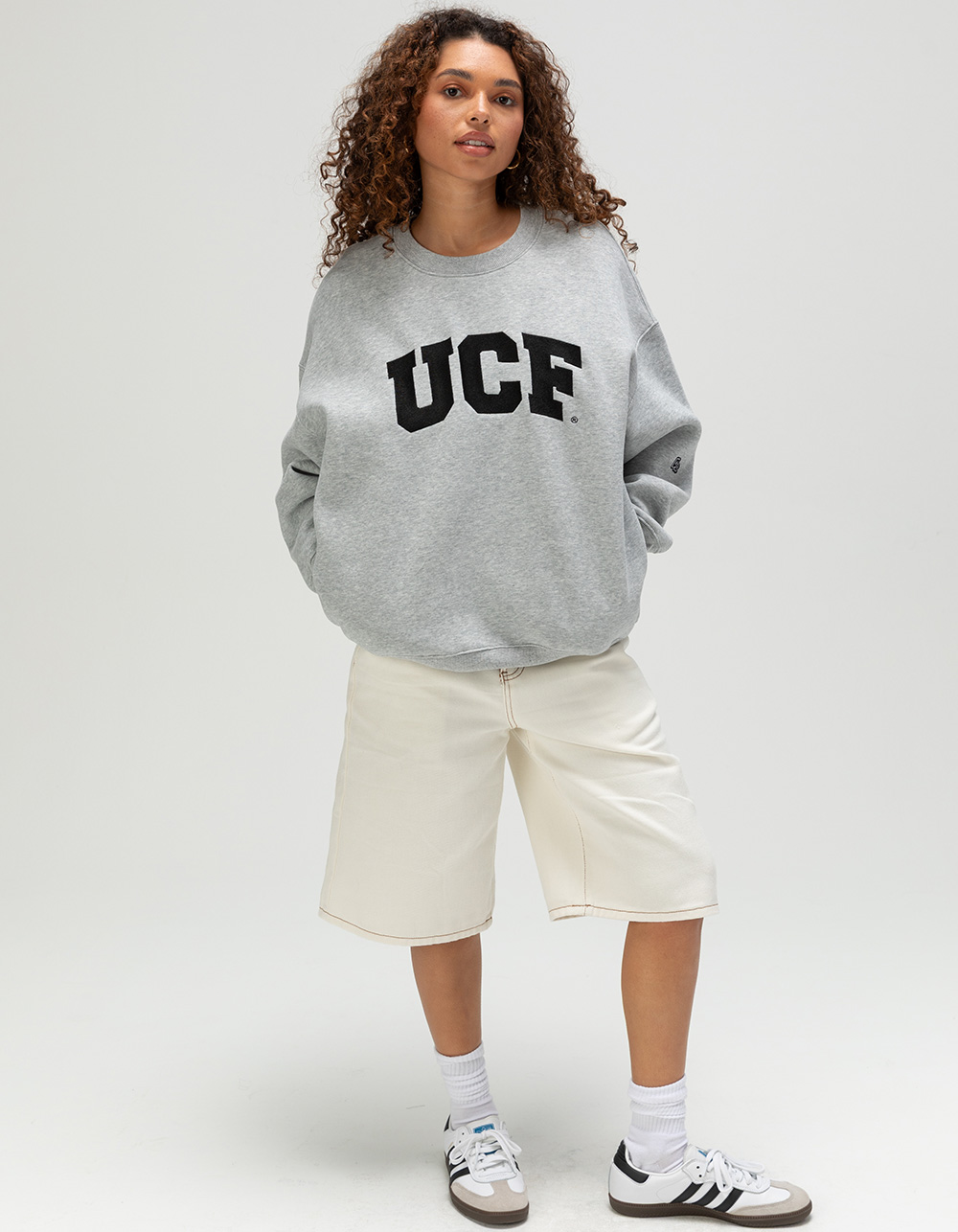 HYPE AND VICE University Of Central Florida Womens Crewneck Sweatshirt - HEATHER GRAY
