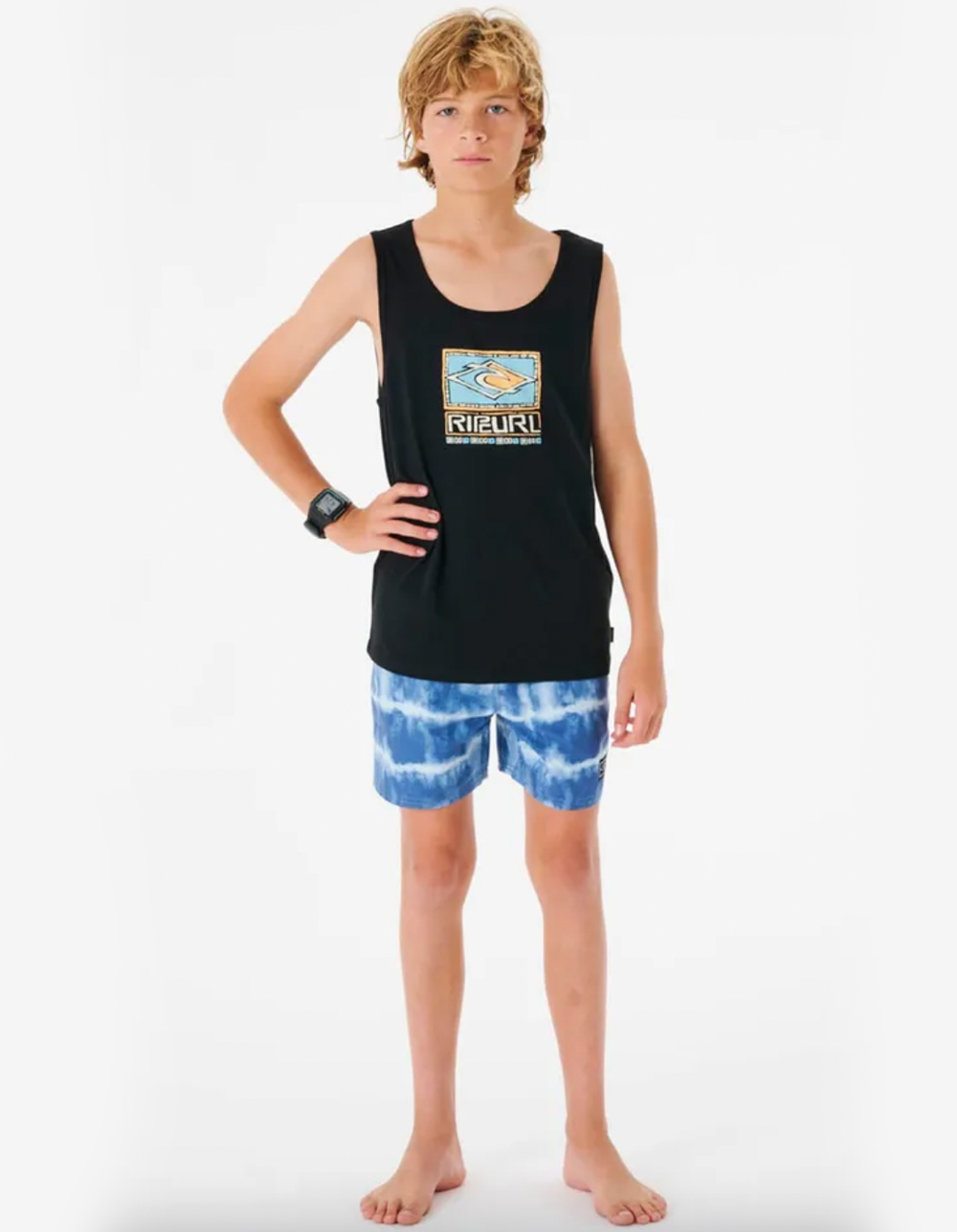 RIP CURL Tube Heads Boys Tank Top BLACK Tillys