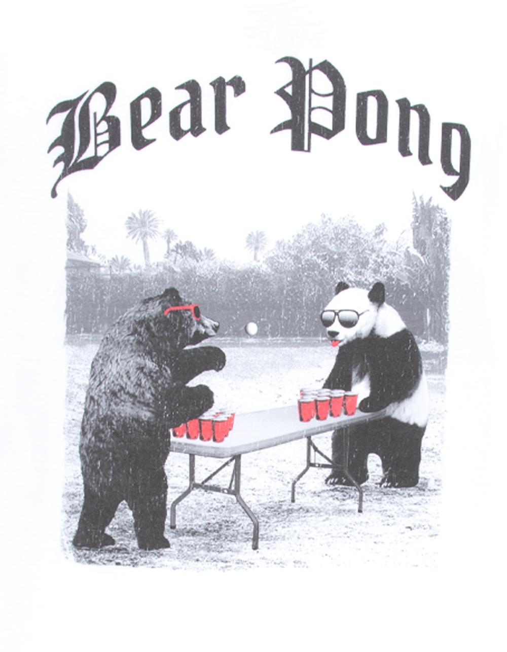 RIOT SOCIETY Bear Pong Mens Tee - WHITE
