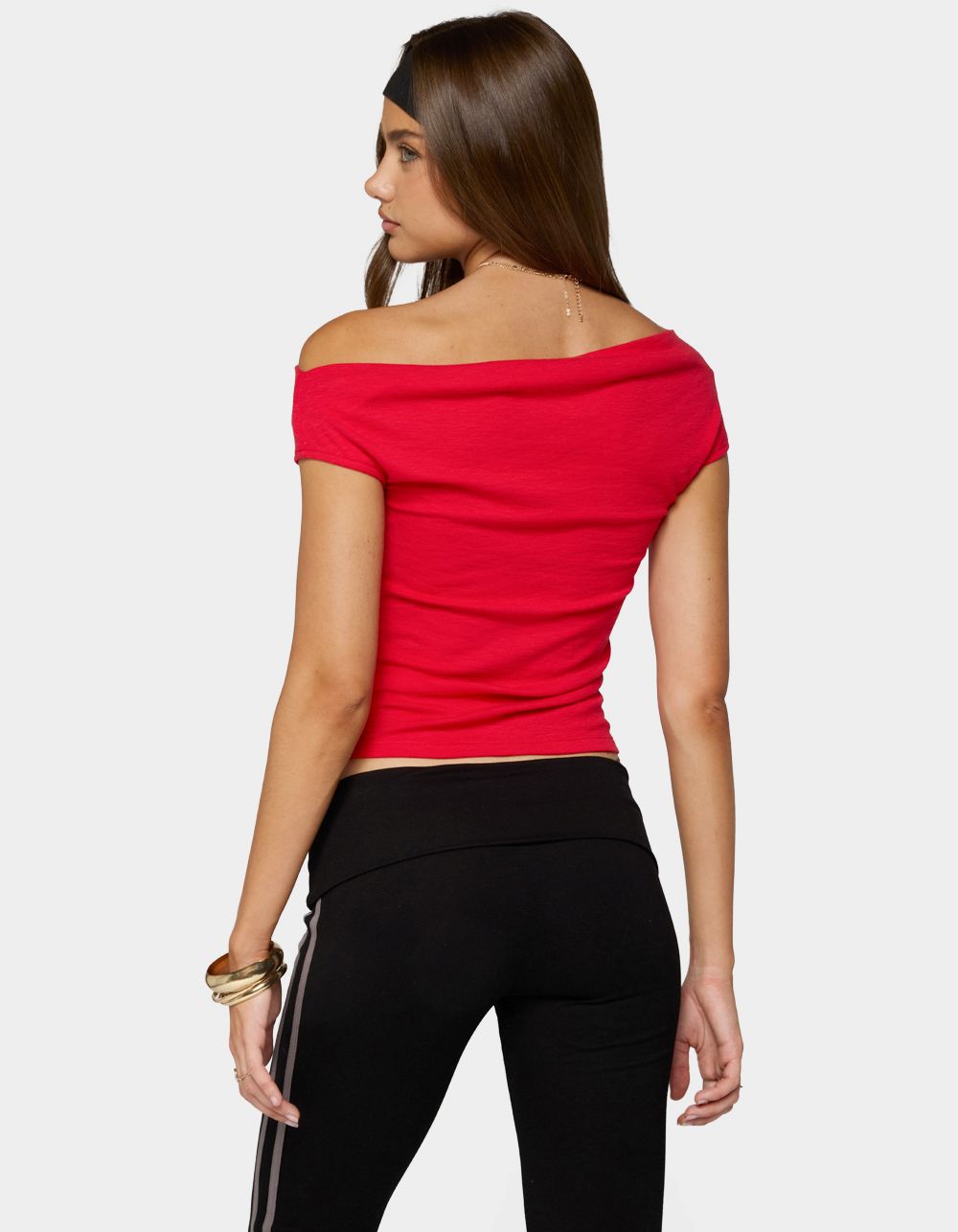 EDIKTED Martah Off Shoulder Top - RED
