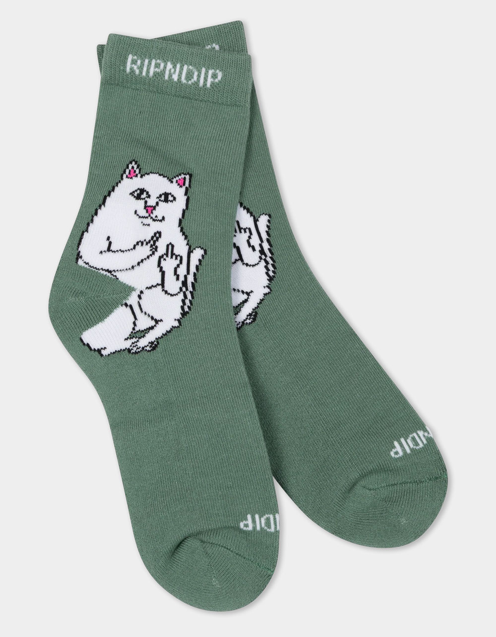 RIP N DIP Lord Nermal Mens Mid Crew Socks - GREEN COMBO