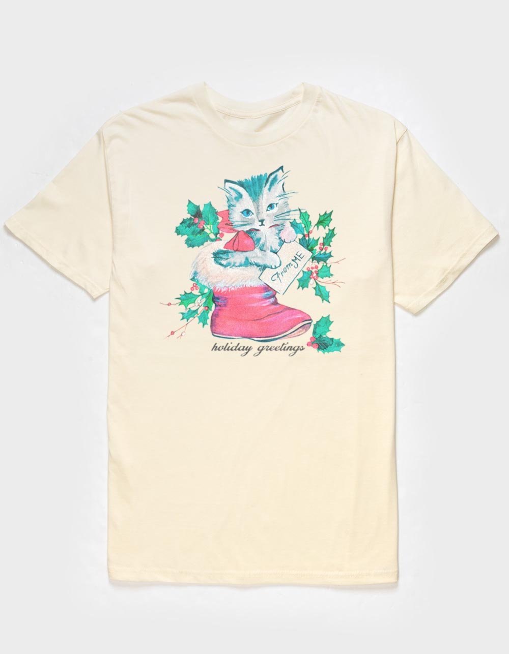 CAT Holiday Greetings Unisex Tee - NATURAL