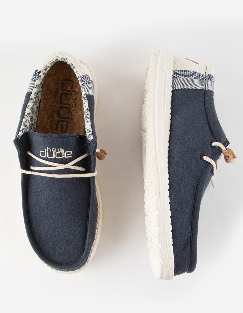 HEY DUDE Wally Linen Mens Shoes NAVY Tillys