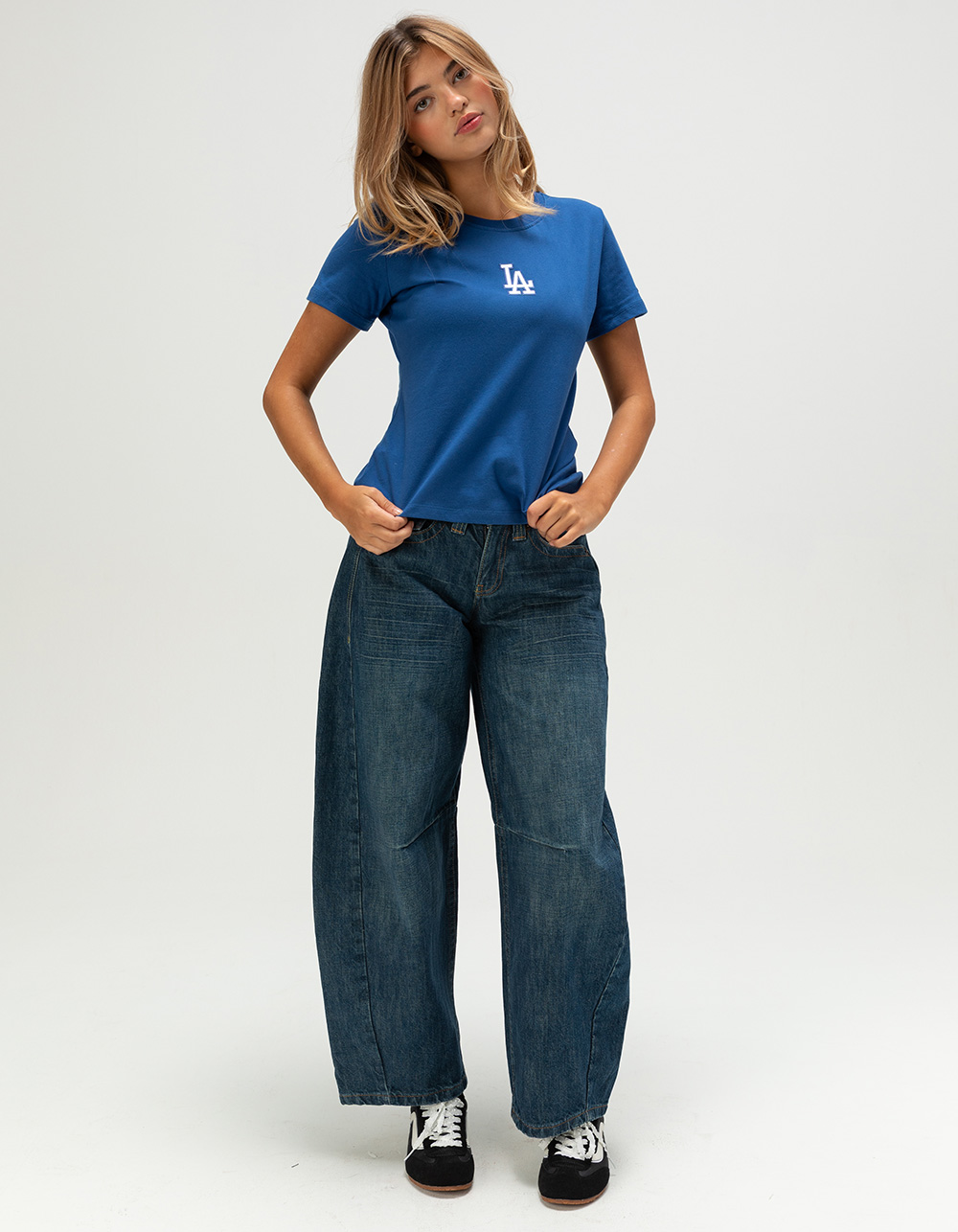PRO STANDARD Los Angeles Dodgers Womens Baby Tee - BLUE