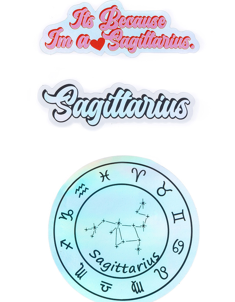 Sagittarius Zodiac Stickers - PINK COMBO