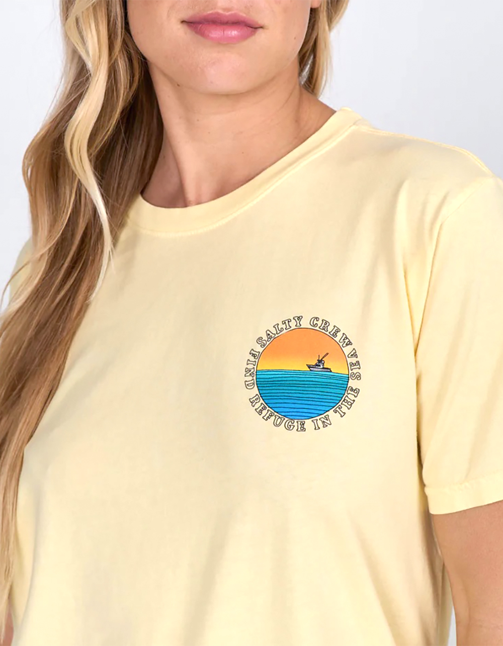 SALTY CREW Sunset Womens Boyfriend Tee - YELLOW