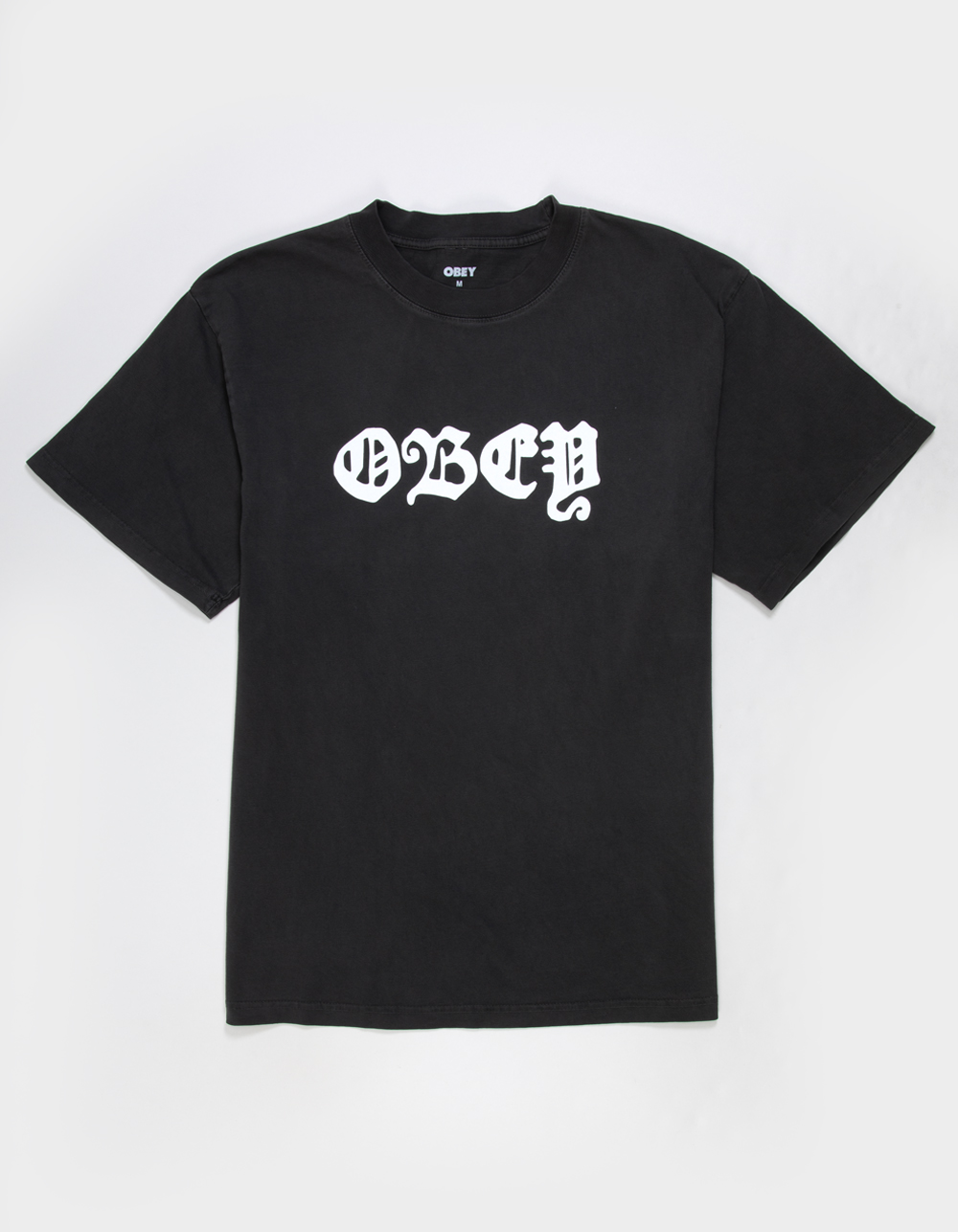 OBEY Old English Mens Boxy Tee - WASHED BLACK