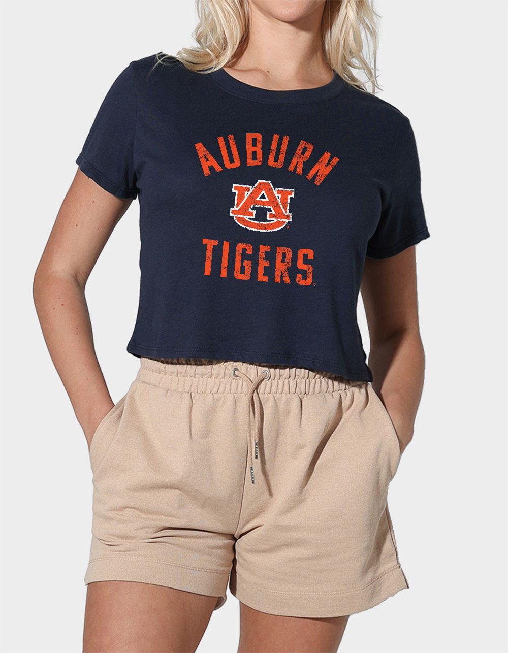 AUBURN UNIVERSITY AU Womens Cropped Tee - NAVY