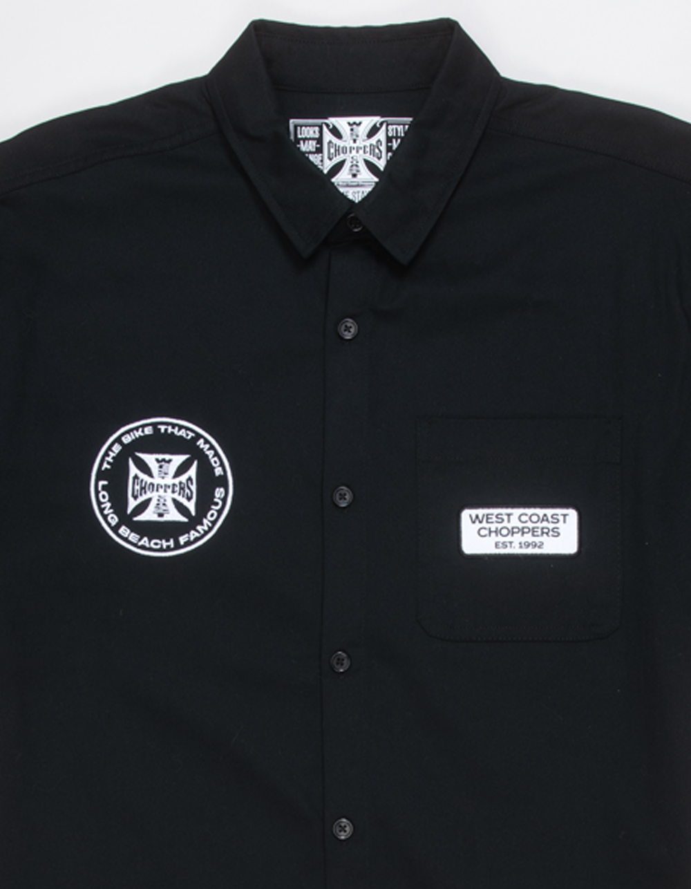 WEST COAST CHOPPERS Mens Button Up Shirt - BLACK