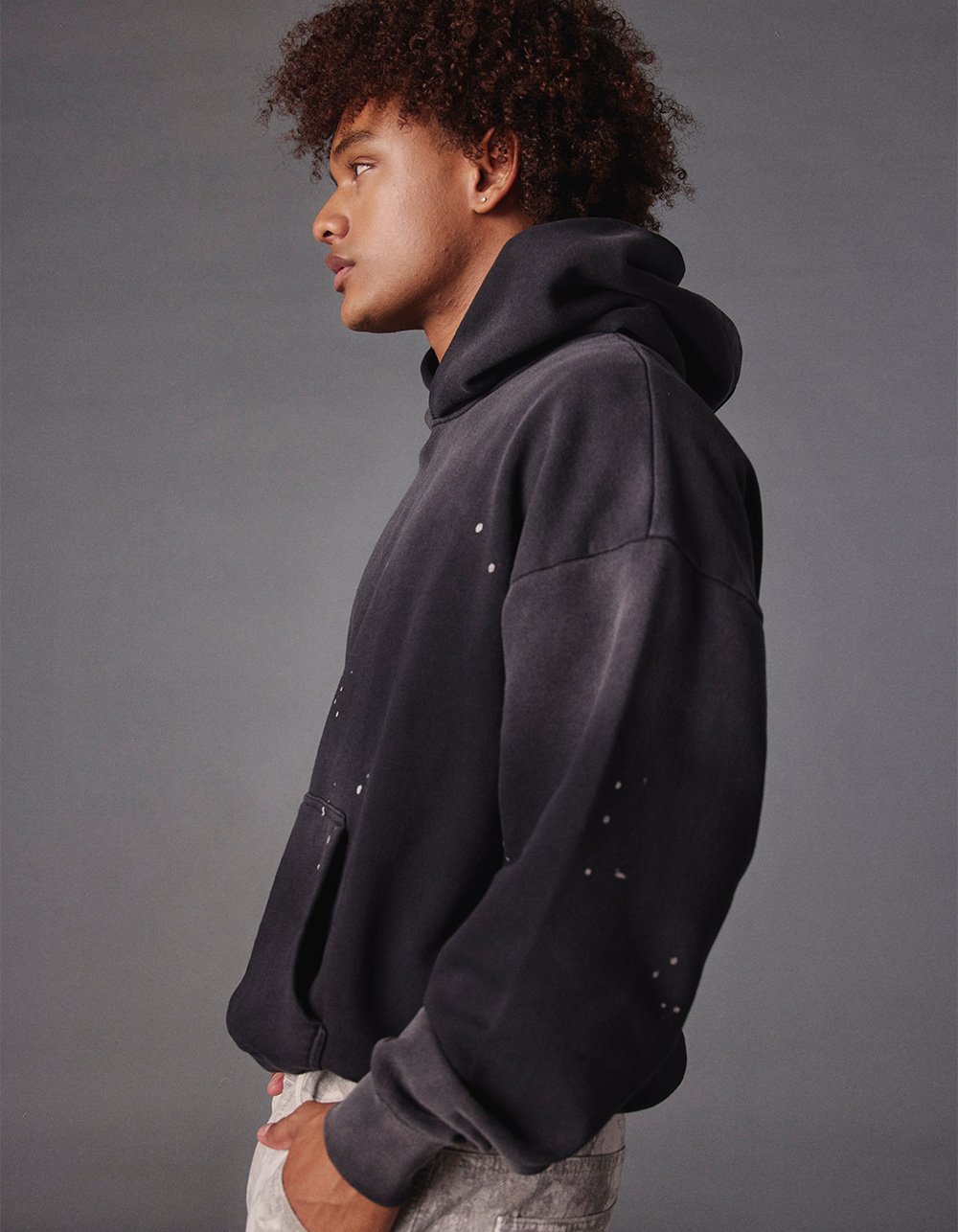 RSQ Mens Oversized Hoodie - WASHED BLACK