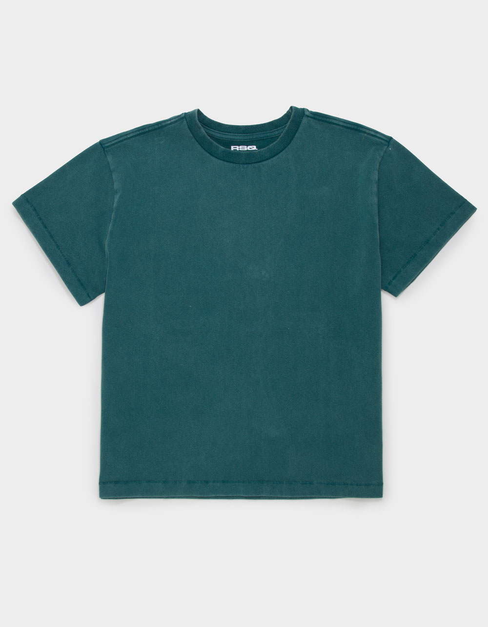 RSQ Mens Washed Shrunken Tee - DK GREEN