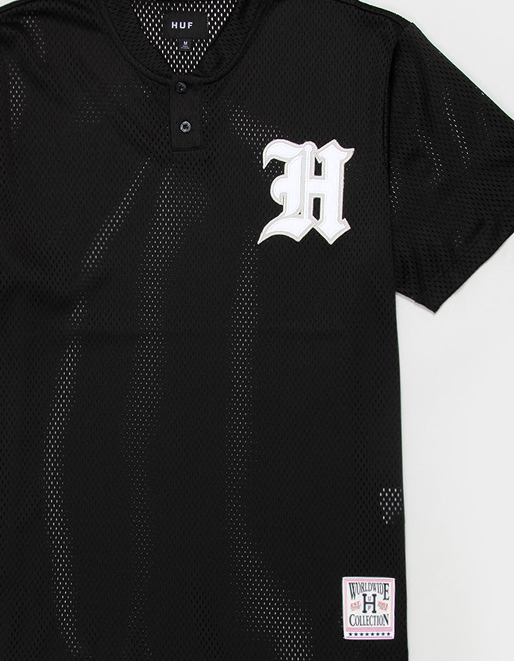 HUF Pastime Mens Henley Jersey - BLACK